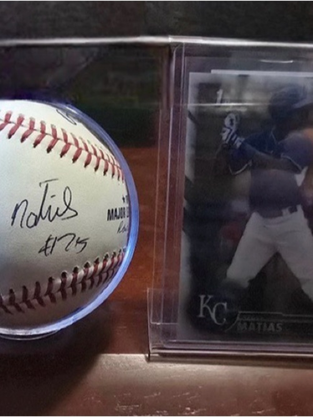 Source Unknown White & Red Baseball with Autograph